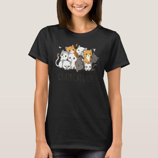 Crazy Cat Lady Team Cat Butterfly Smile Tee (Vorderseite)