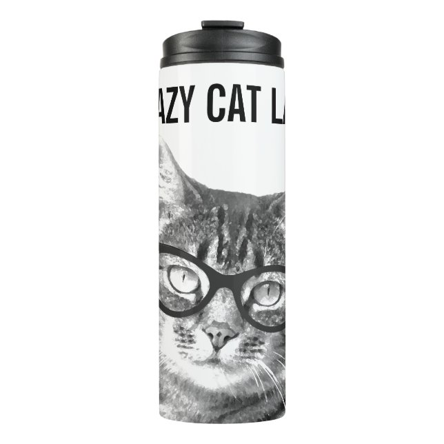 CRAZY CAT LADY Thermal Tumbler Trag Thermosbecher (Vorderseite)
