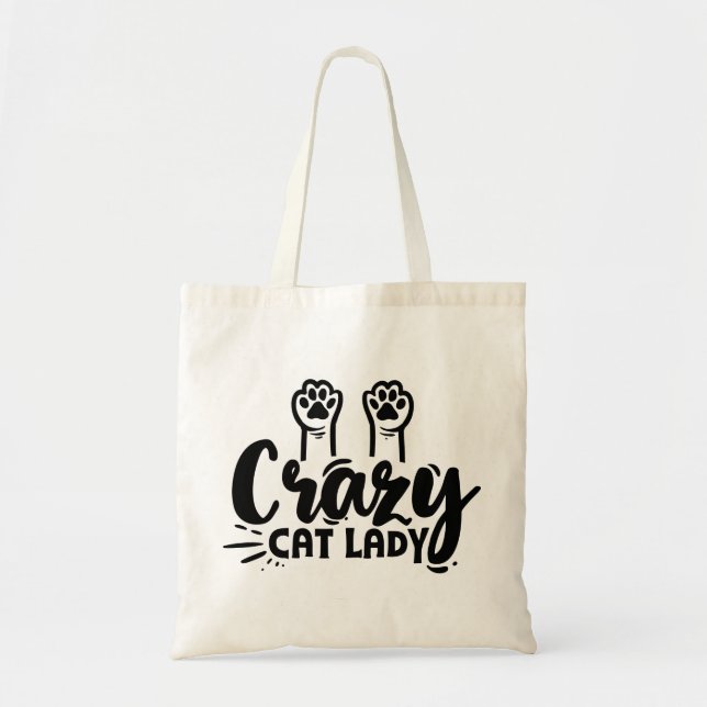Crazy Cat Lady Tragetasche (Vorne)