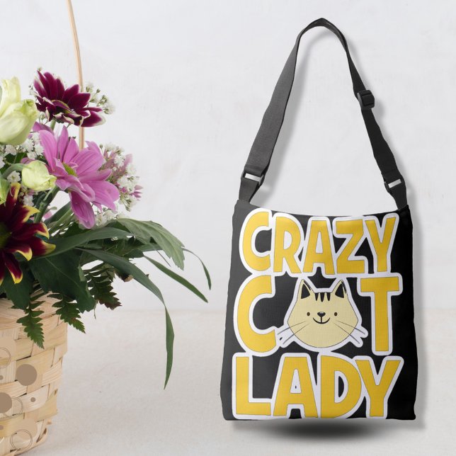 Crazy Cat Lady Tragetaschen Mit Langen Trägern (Von Creator hochgeladen)