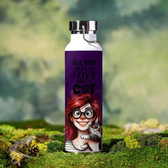 Crazy Cat Lady  Trinkflasche (Außenbereich (gedreht))