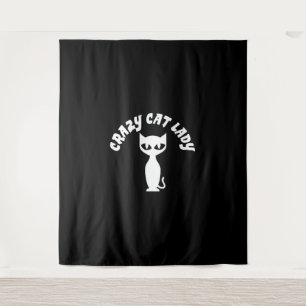 Crazy Cat Lady Wandteppich