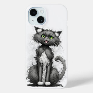 Crazy Cat On White Case-Mate iPhone Hülle