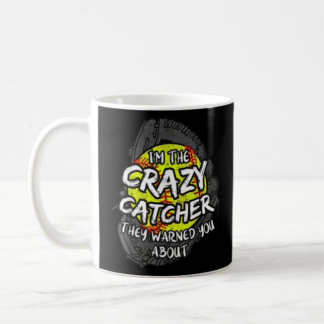 Crazy Catcher Softball Bat Ball Baseball Frauen Kaffeetasse (Links)
