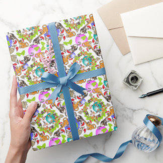 Crazy Catnip Christmas Geschenkpapier