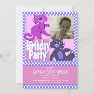 Crazy Cats Birthday Foto Einladung