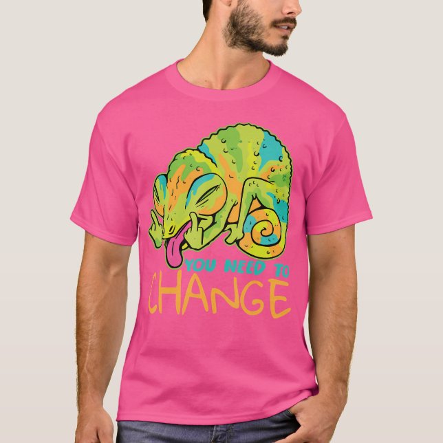 Crazy Chameleon I Lizard I Chameleon T-Shirt (Vorderseite)