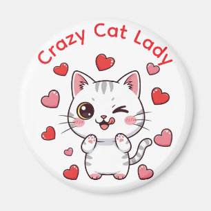 Crazy Chat Lady Chibi Magnet