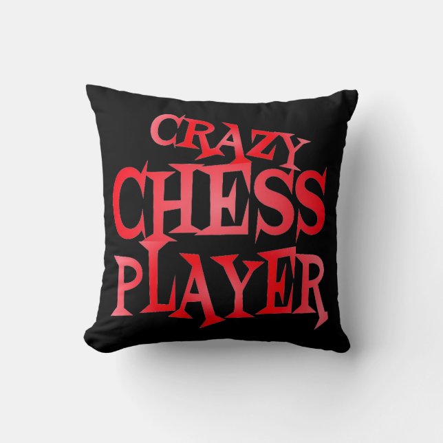Crazy Chess Player in Red Kissen (Vorderseite)