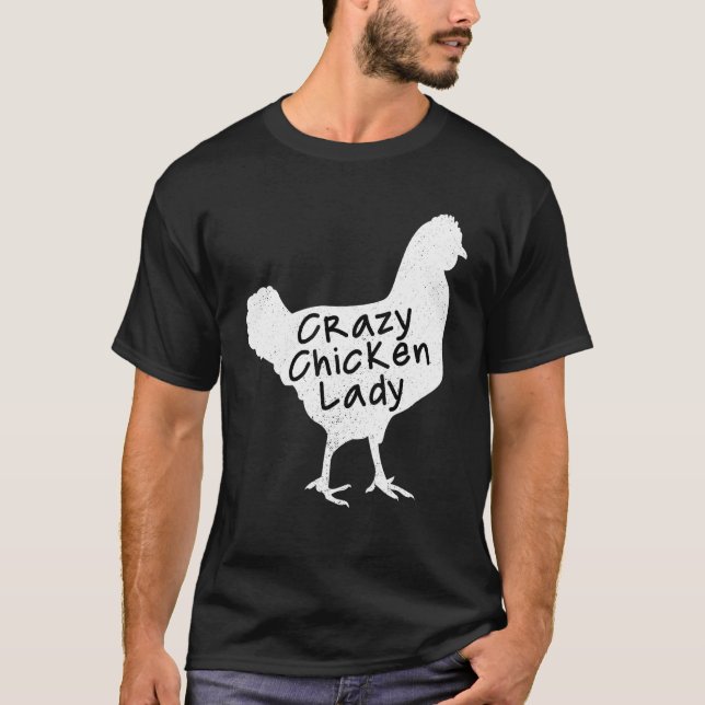 Crazy Chicken Lady Bauer Pride Spaß Girl T-Shirt (Vorderseite)