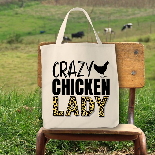 Crazy Chicken Lady Fun Bauern Market Tragetasche (Von Creator hochgeladen)