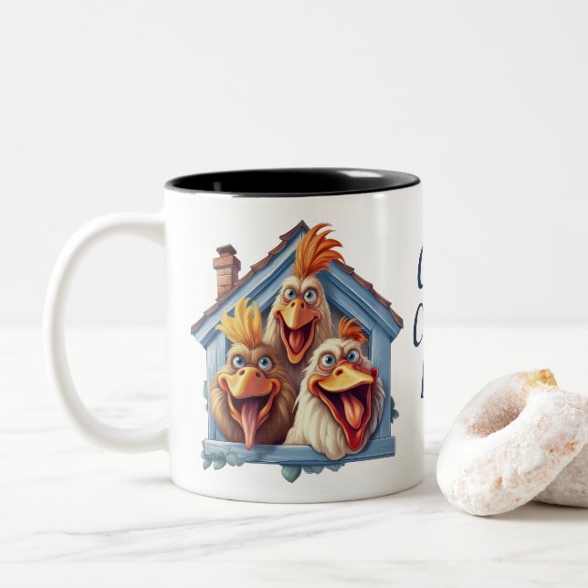 Crazy Chicken Lady Funny Chicken Tasse (Mit Donut)