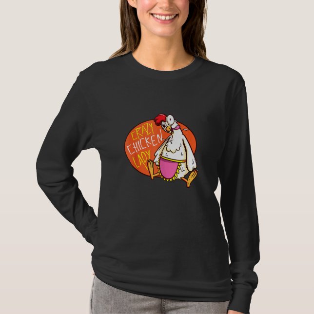 Crazy Chicken Lady Mama Hen Mama Lover Bauer T-Shirt (Vorderseite)