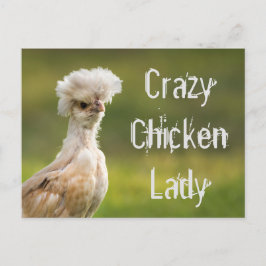 Crazy Chicken Lady Postkarte
