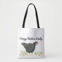 Crazy Chicken Lady Tote-Tasche, Hühner-Tasche
