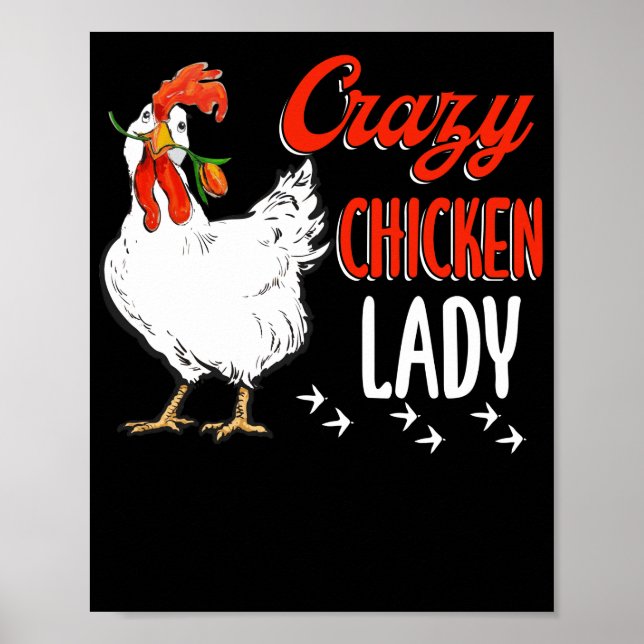 Crazy Chicken Lady Women Farming Bauer Poster (Vorne)
