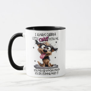 Crazy Chien Café Mug - Cartoon mignonne Cadeau de