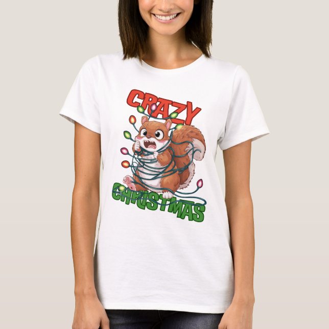 Crazy Christmas: Frustriertes Eichhörnchen T-Shirt (Vorderseite)