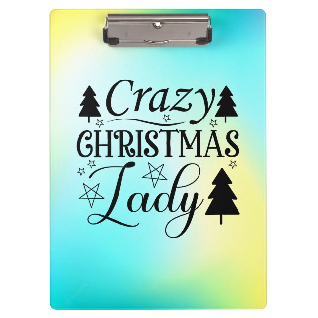 Crazy Christmas Lady-45322 Klemmbrett (Vorderseite)