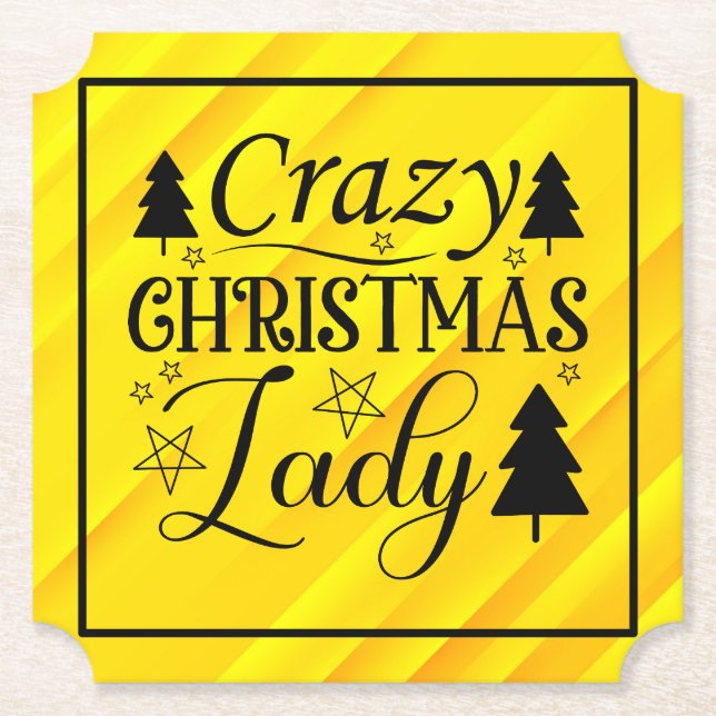 Crazy Christmas Lady-45322 Untersetzer (Vorderseite)