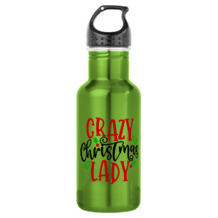 Crazy Christmas Lady-84654 Edelstahlflasche