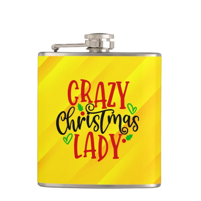 Crazy Christmas Lady-84654 Flachmann (Vorderseite)