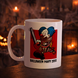 Crazy Clown Add The Year Halloween Party Cartoon Kaffeetasse