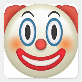 Crazy Clown Emoji Quadratischer Aufkleber