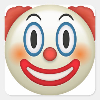 Crazy Clown Emoji Quadratischer Aufkleber