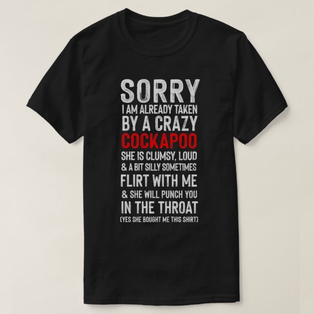 Crazy Cockapoo Meme Humor T-Shirt (Design vorne)
