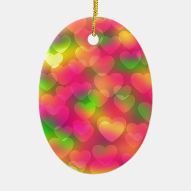 Crazy Colors Hearts Bokeh ORNAMENT (Vorne)