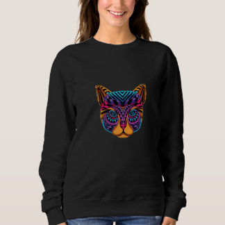 Crazy Colourful Cat Cat Mandala Hoodie