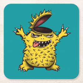 Crazy Cool Evil Character Rechteckiger Pappuntersetzer