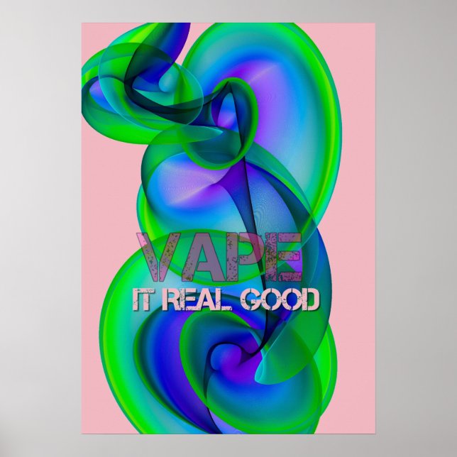 Crazy Cool Vape Cloud Abstrakt Poster (Vorne)