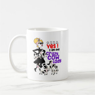 Crazy Cow Lady Coffee Tasse - Funny Farm Animal Li