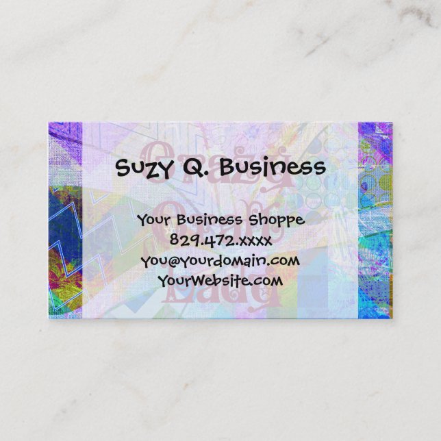Crazy Craft Lady Blue Lila Butterfly Zickzack Col Visitenkarte (Vorderseite)