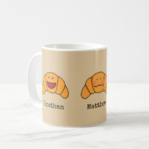 Crazy Croissants Trio mit Personalisierten Namen Kaffeetasse