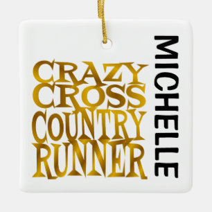 Crazy Cross Country Runner CUSTOM Keramikornament