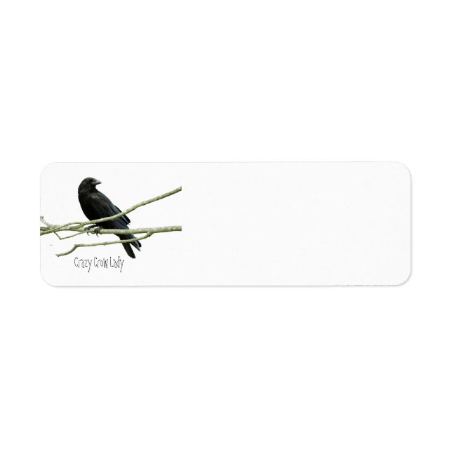 Crazy Crow Lady Rücksendeadressen-Aufklebers (Vorne)