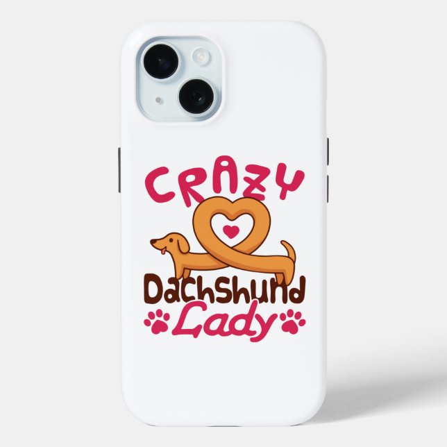 Crazy Dackel Lady Dackel Mama Case-Mate iPhone Hülle (Rückseite)
