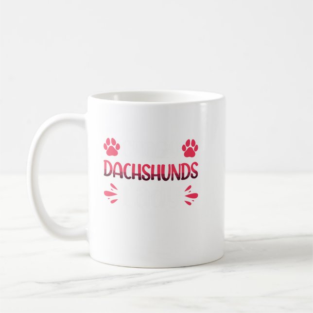 Crazy Dackeln Lady Funny Drahthaar Dackel. Kaffeetasse (Links)