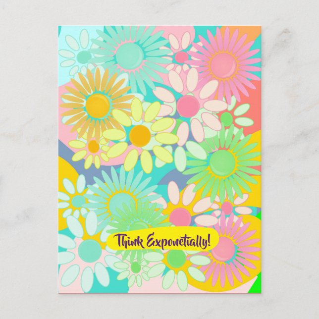 Crazy Daisy Bloom Pense Exponentiellement! carte p (Devant)