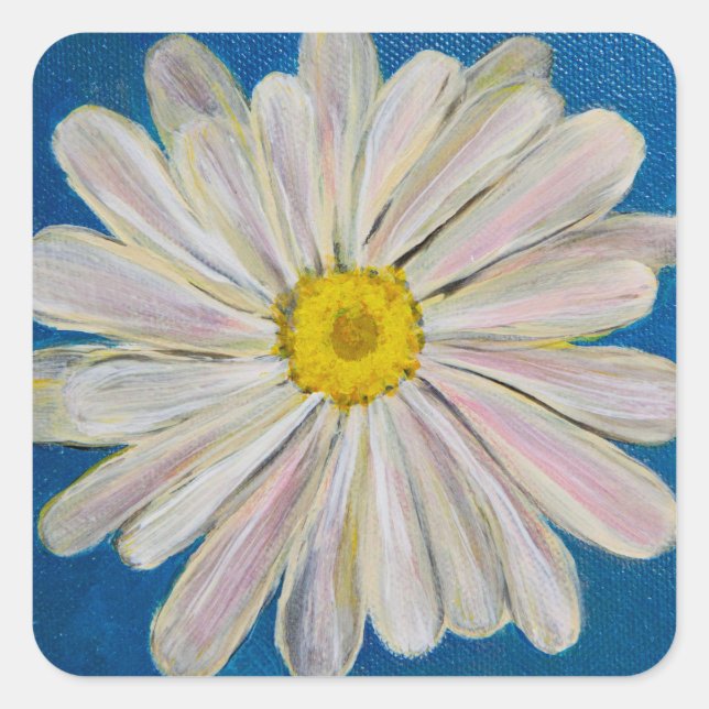 Crazy Daisy Quadratischer Aufkleber (Vorderseite)