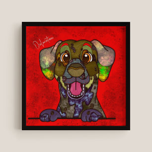 Crazy Dalmatiner Hund handgemalt Poster