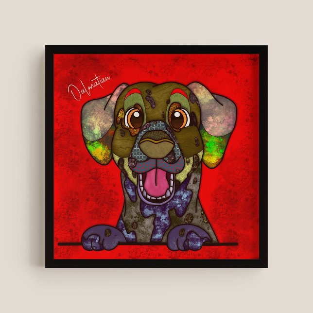 Crazy Dalmatiner Hund handgemalt Poster (Von Creator hochgeladen)