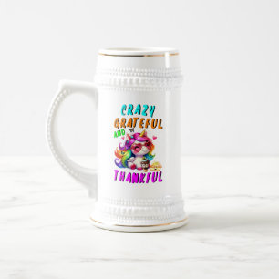 Crazy dankbar und dankbar bierglas