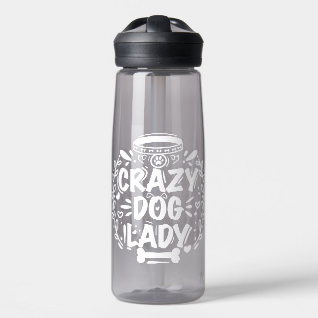 Crazy Dog Lady Mama Trinkflasche (Vorne)