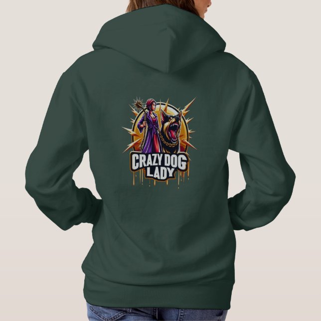 Crazy Dog Lady mit ihrem Hund aus der Feenschau Hoodie (Rückseite)