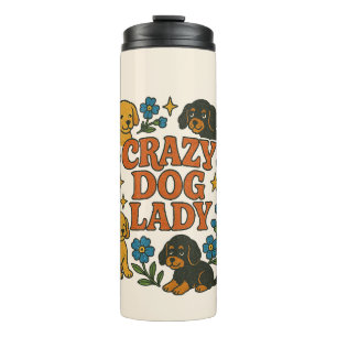 Crazy Dog Lady Thermosbecher