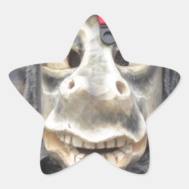 Crazy Donkey Mask Stern-Aufkleber (Vorderseite)